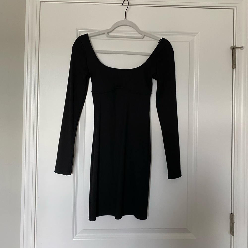 Bershka black long sleeve dress